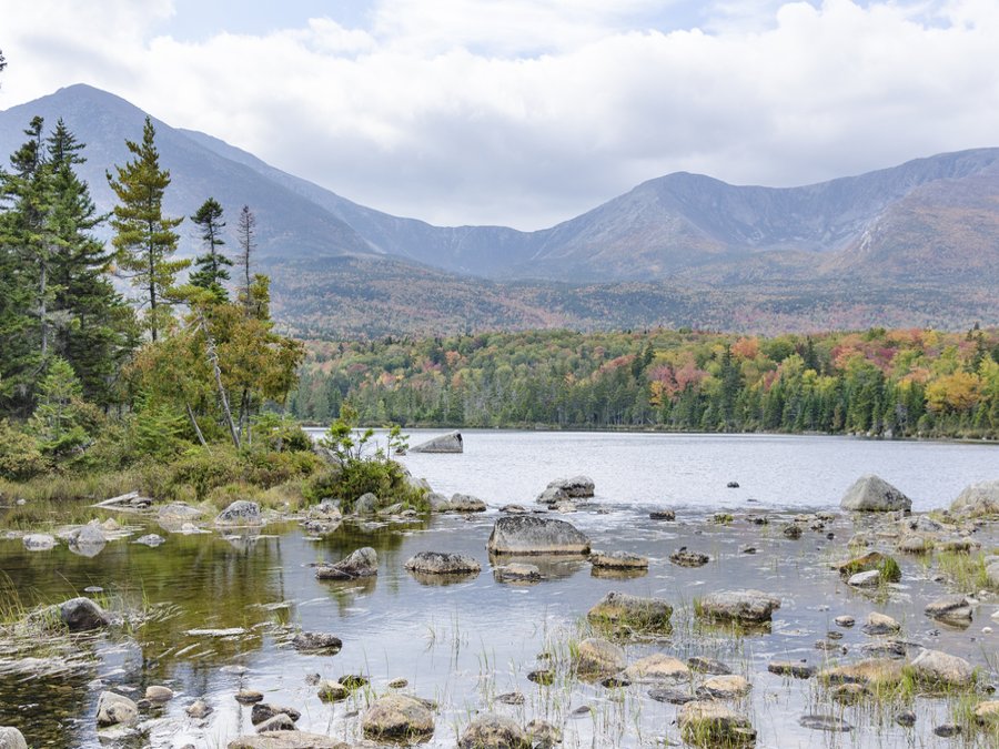 Warm fall day on Sandy Stream Pond in Baxter State Park