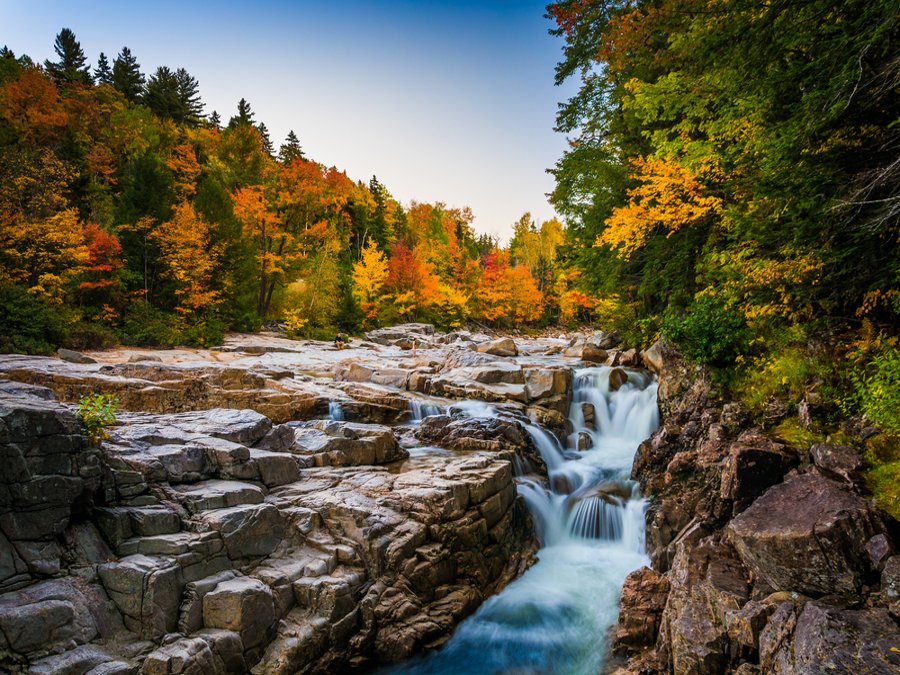 Waterfall at Rocky Gorge, on the Kancamagus Highway, in White Mountain National Forest