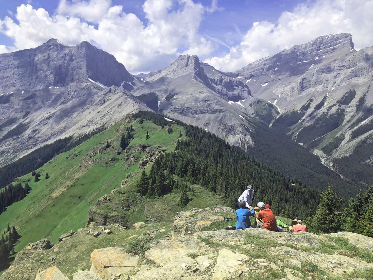 View from the summit of the Wind Ridge hike in Canmore, Alberta