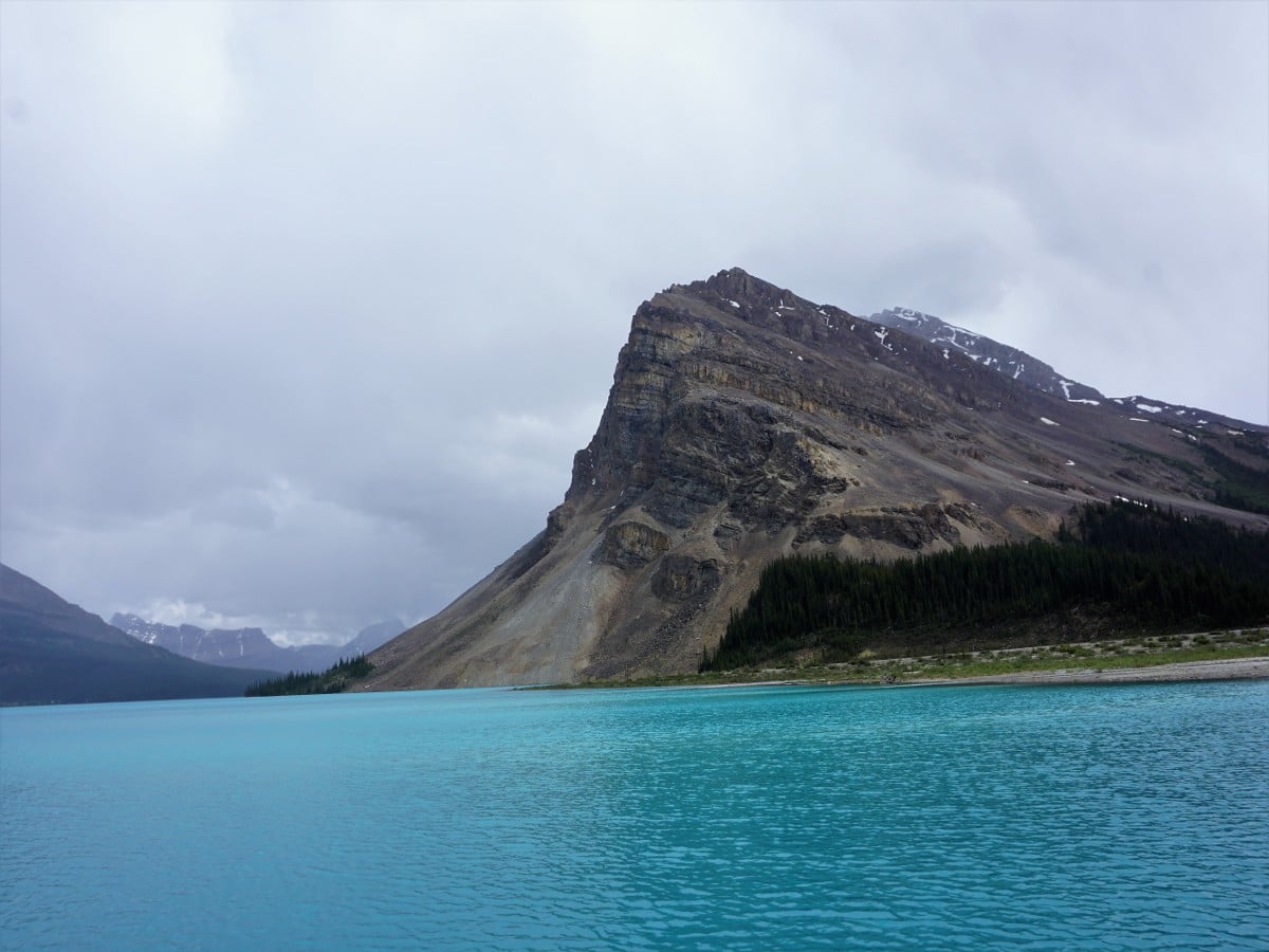 Mount Crowfoot over Bow Lake on the Bow Hut Hike from Icefields Parkway in Banff National Park