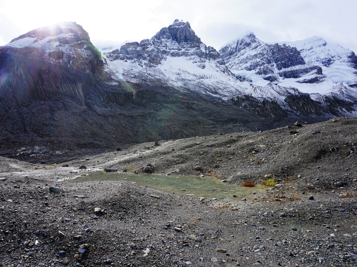 Stunning views on the Toe of the Athabasca Glacier Hike along the Icefields Parkway in Alberta