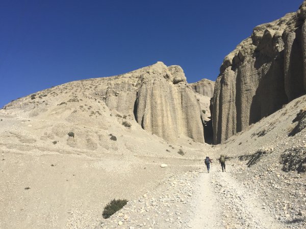 Walk out of Kagbeni on the Upper Mustang Trail in Nepal