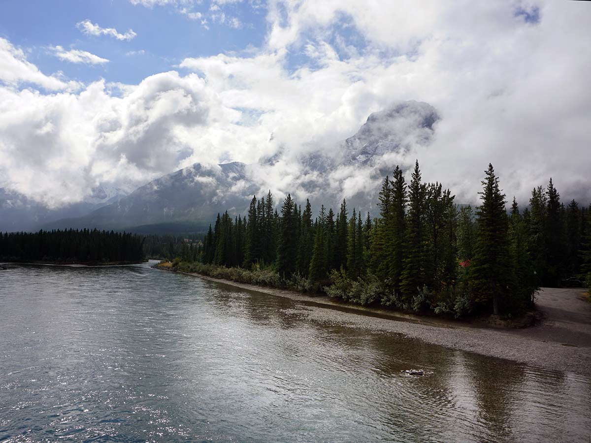 Ha Ling on the Main Street, Bow River and the Rail Bridge Hike in Canmore, Alberta