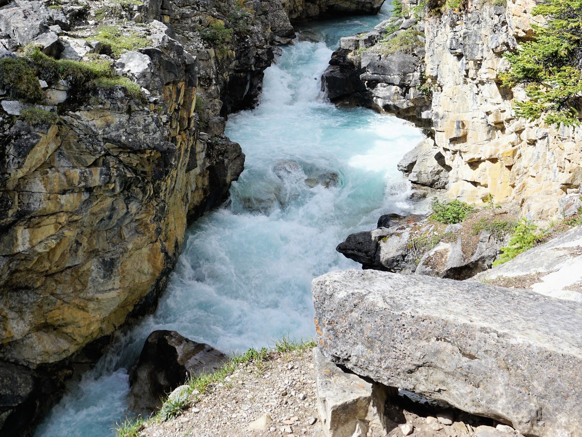 The Canyon coming down on the Bow Hut Hike from Icefields Parkway in Banff National Park