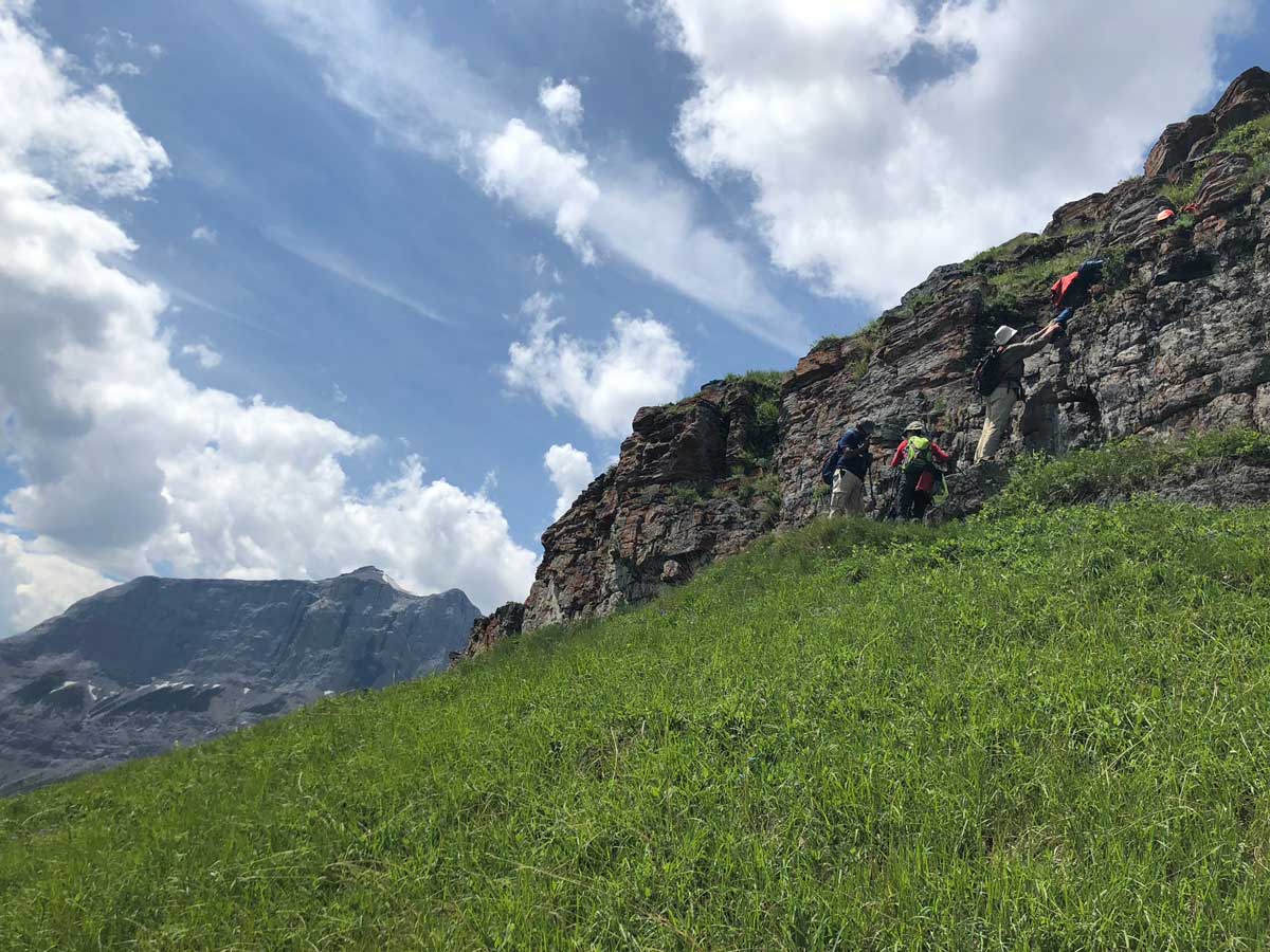 The scrambly bit of the Wind Ridge Hike in Canmore, Alberta, Canada