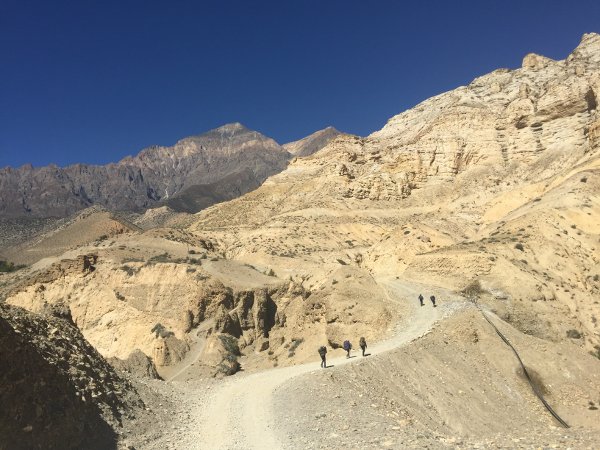 Path from Chucksang to Samar while Trekking the Upper Mustang Trail