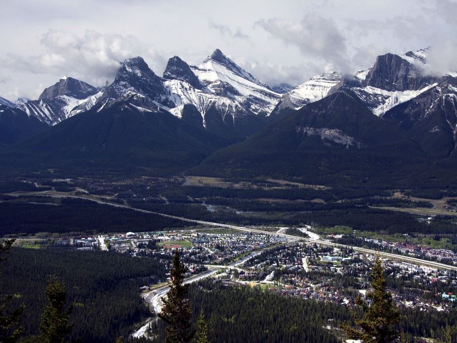Three Sisters Mountain Range in Canmore is a must-see view