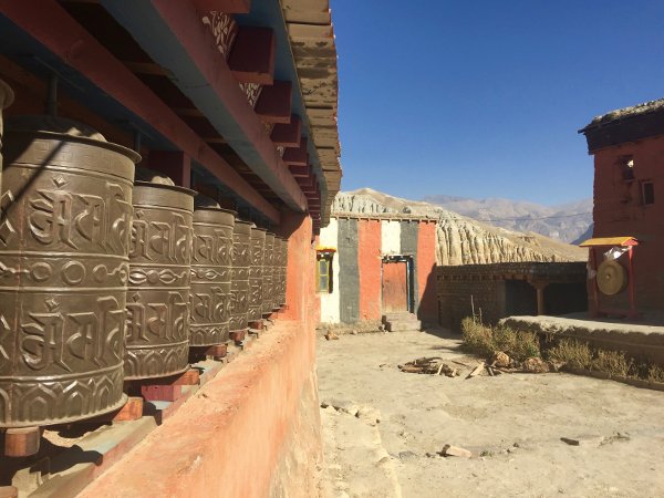 Buddhist Prayer wheels in Mustang