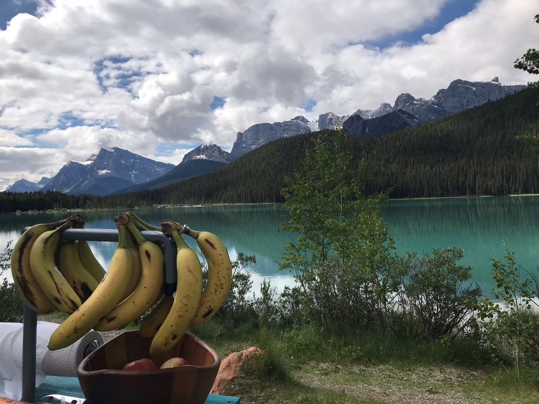 Fruits on a cycling tour from Bow Pass to Lake Louise