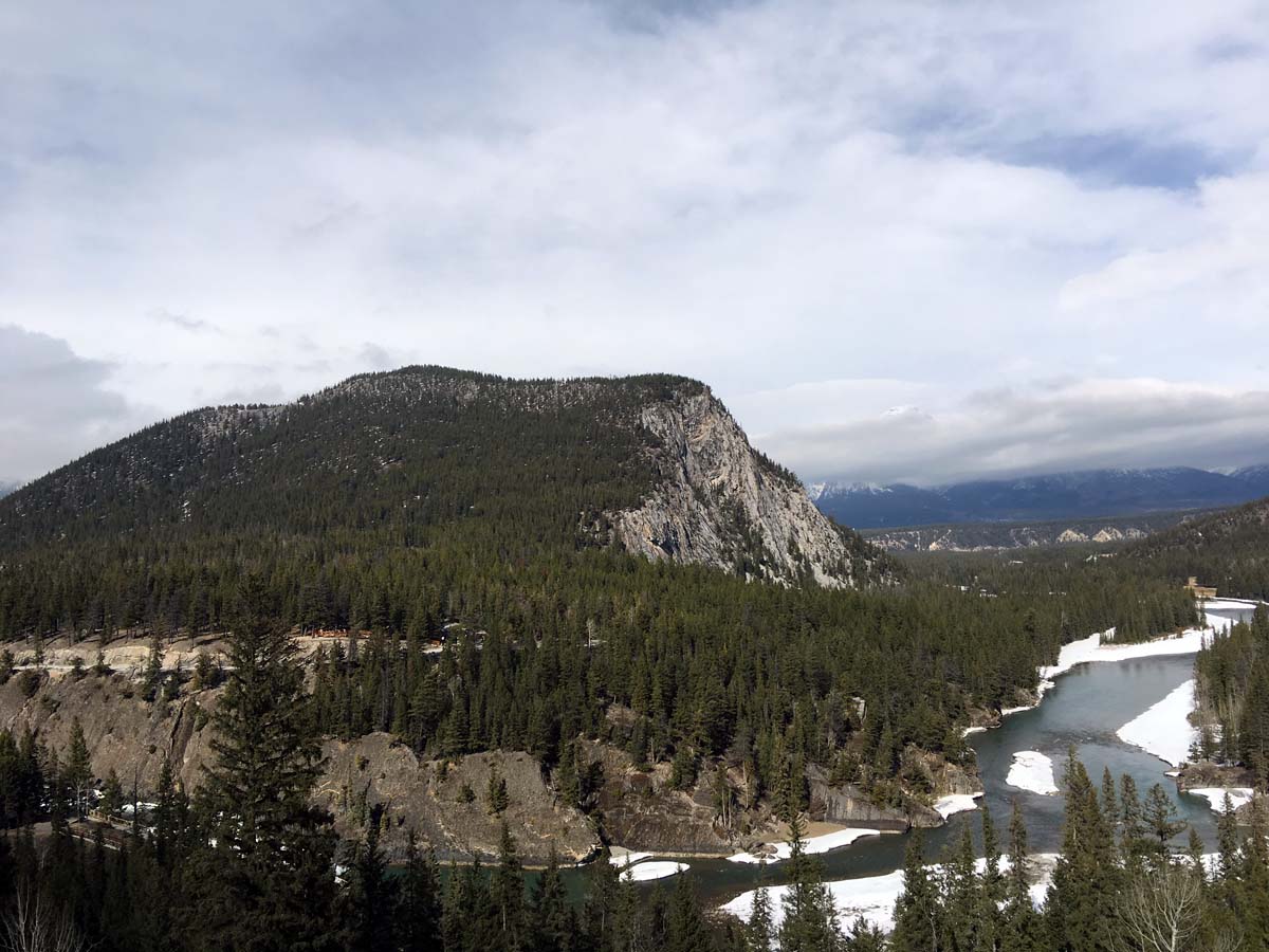 Tunnel Mountain from Banff Springs Hotel on the Tunnel Mountain Hike in Banff, Alberta