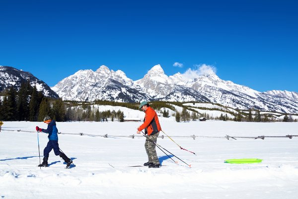 A ski tour on a winter weekend in Grand Teton National Park