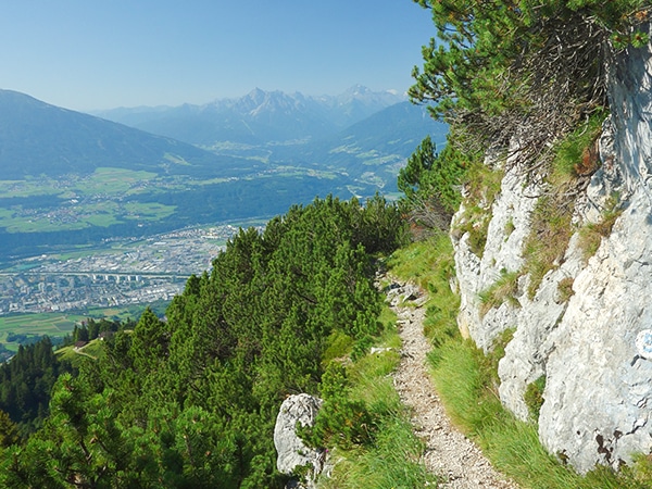 Scenery of the Goetheweg hike in Innsbruck, Austria