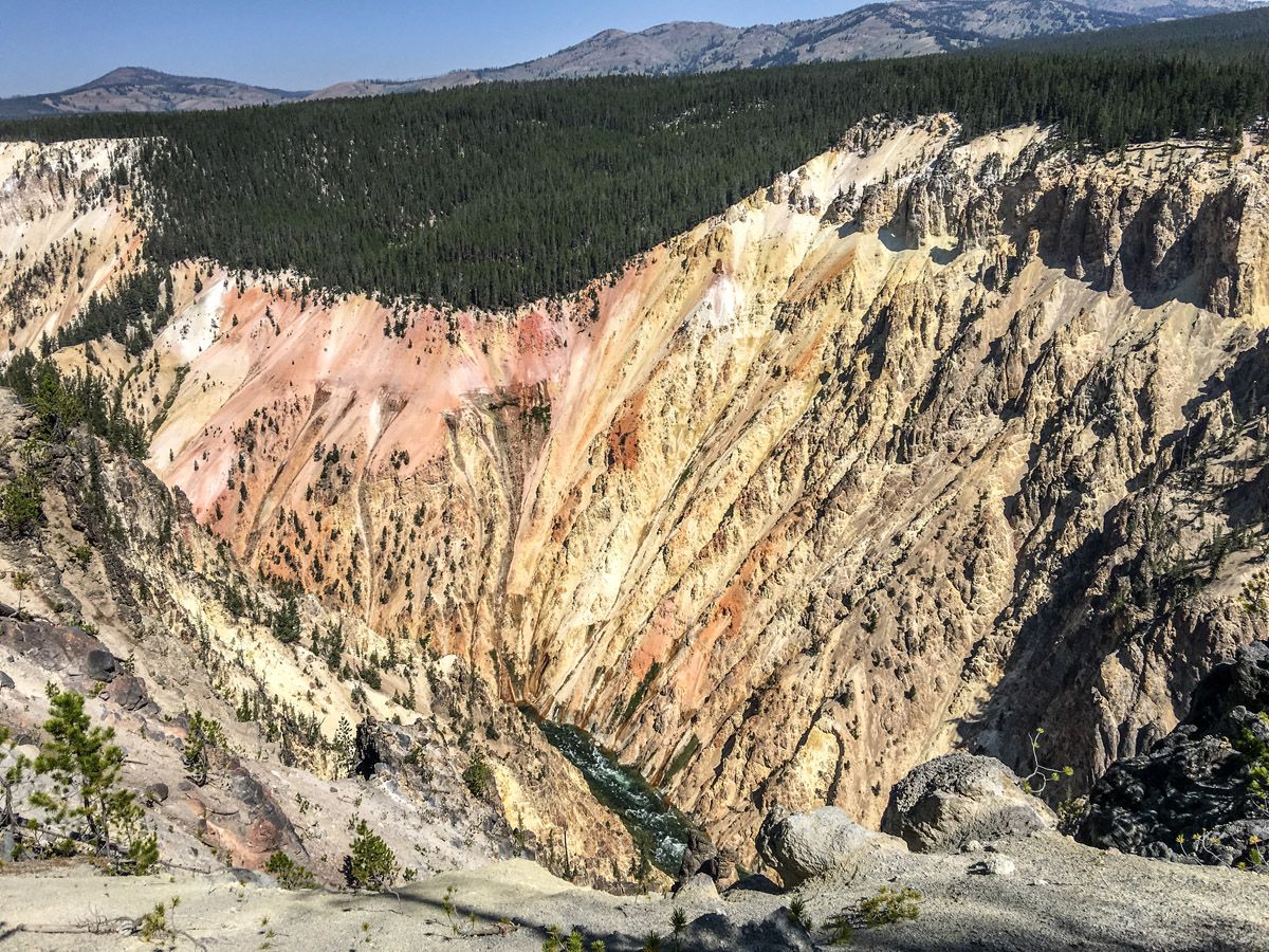 Formations at Artist Point to Point Sublime hike in Yellowstone