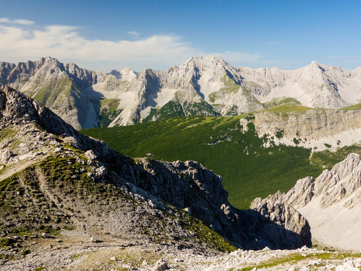 Karwendel Mountain Range as seen from Goetheweg hike in Innsbruck