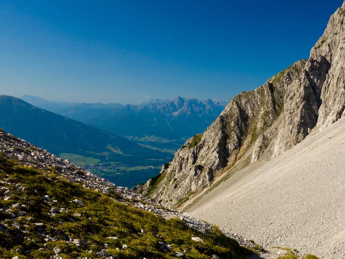 Trail down on the Goetheweg Hike in Innsbruck, Austria