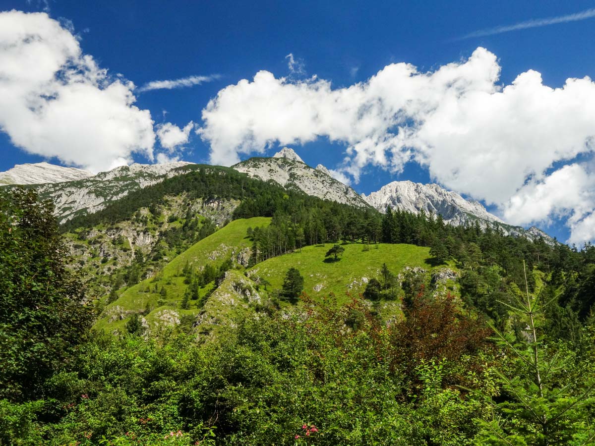 Trailhead of the Halltal Hike in Innsbruck, Austria