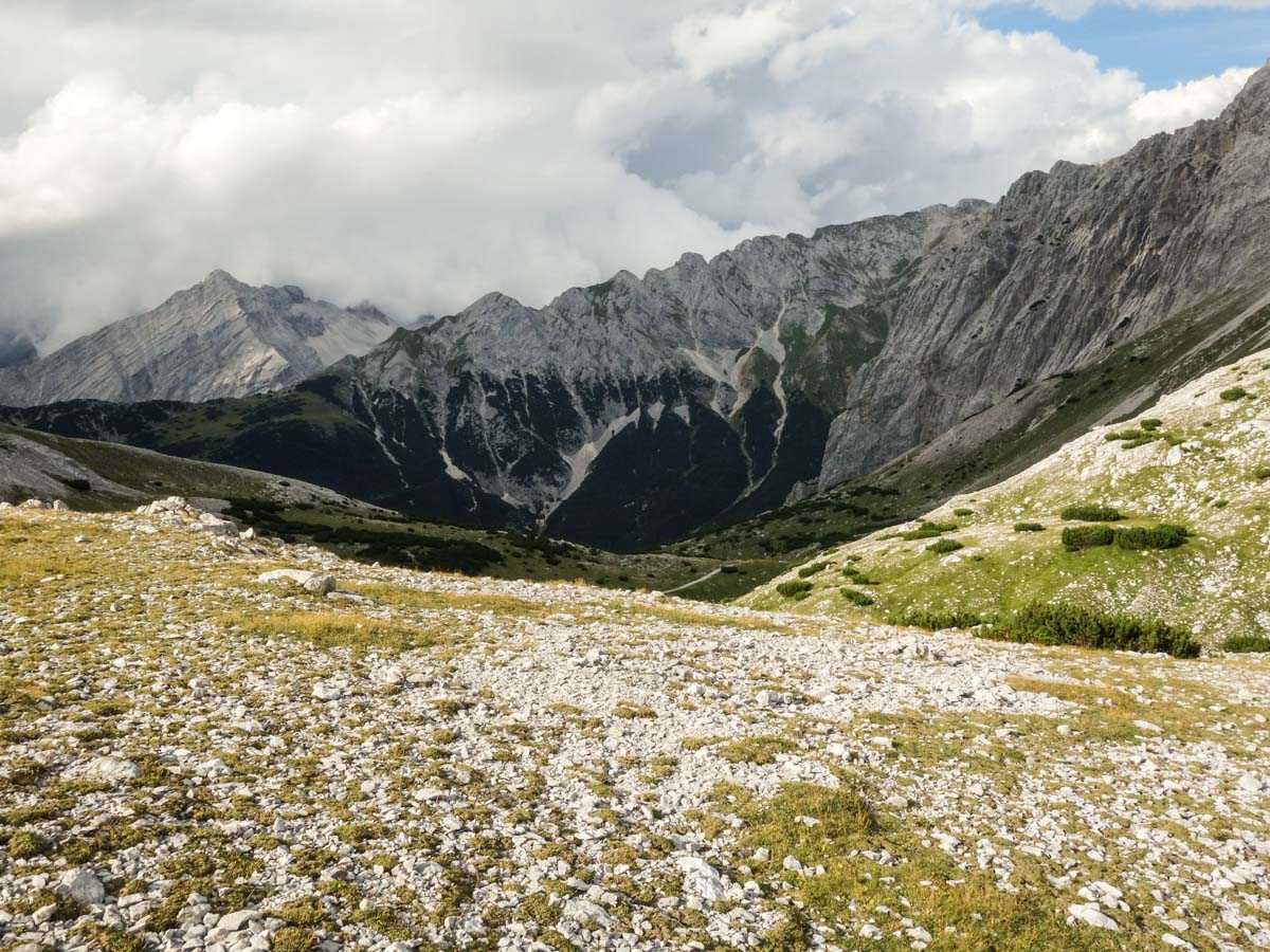 Karwendel Mountain range on the Halltal Hike in Innsbruck, Austria