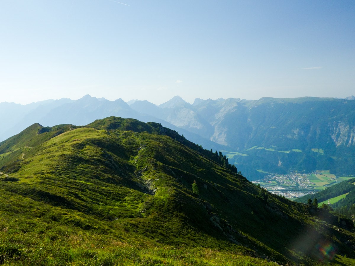 First section of the trail on the Kellerjoch Loop Hike in Innsbruck, Austria