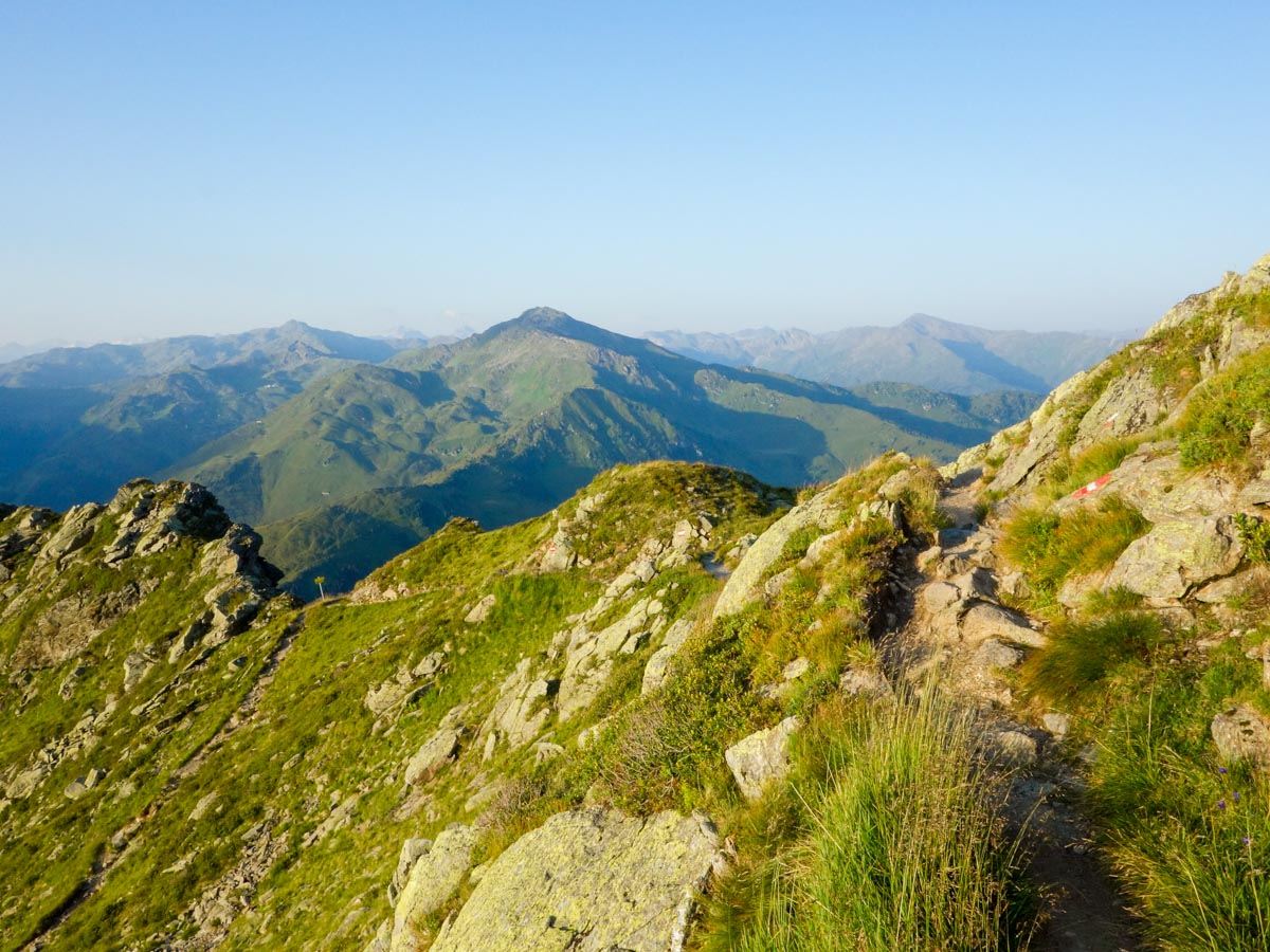 Trail up to the peak on the Kellerjoch Loop Hike in Innsbruck, Austria