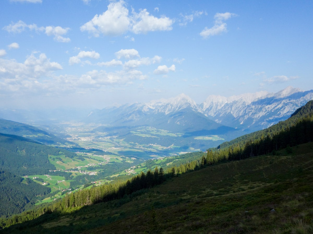 Inntal from the Kellerjoch Loop Hike in Innsbruck, Austria