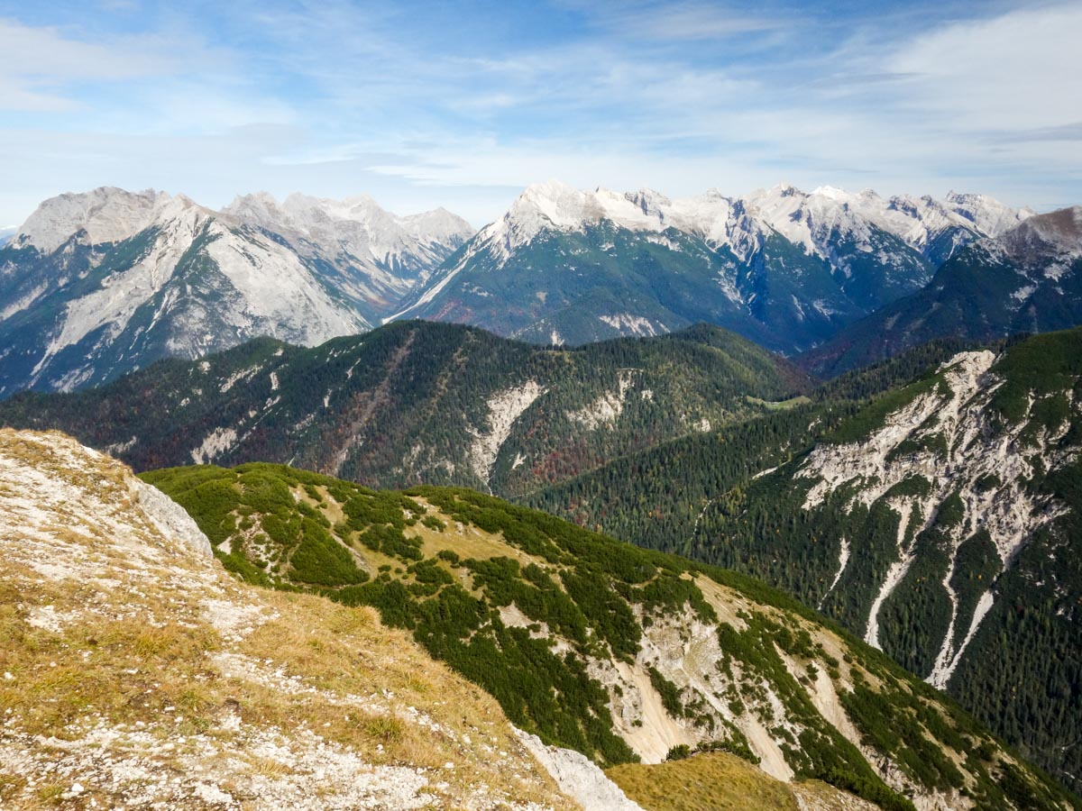 Karwendel mountain range on the Reither Spitze Hike in Innsbruck, Austria