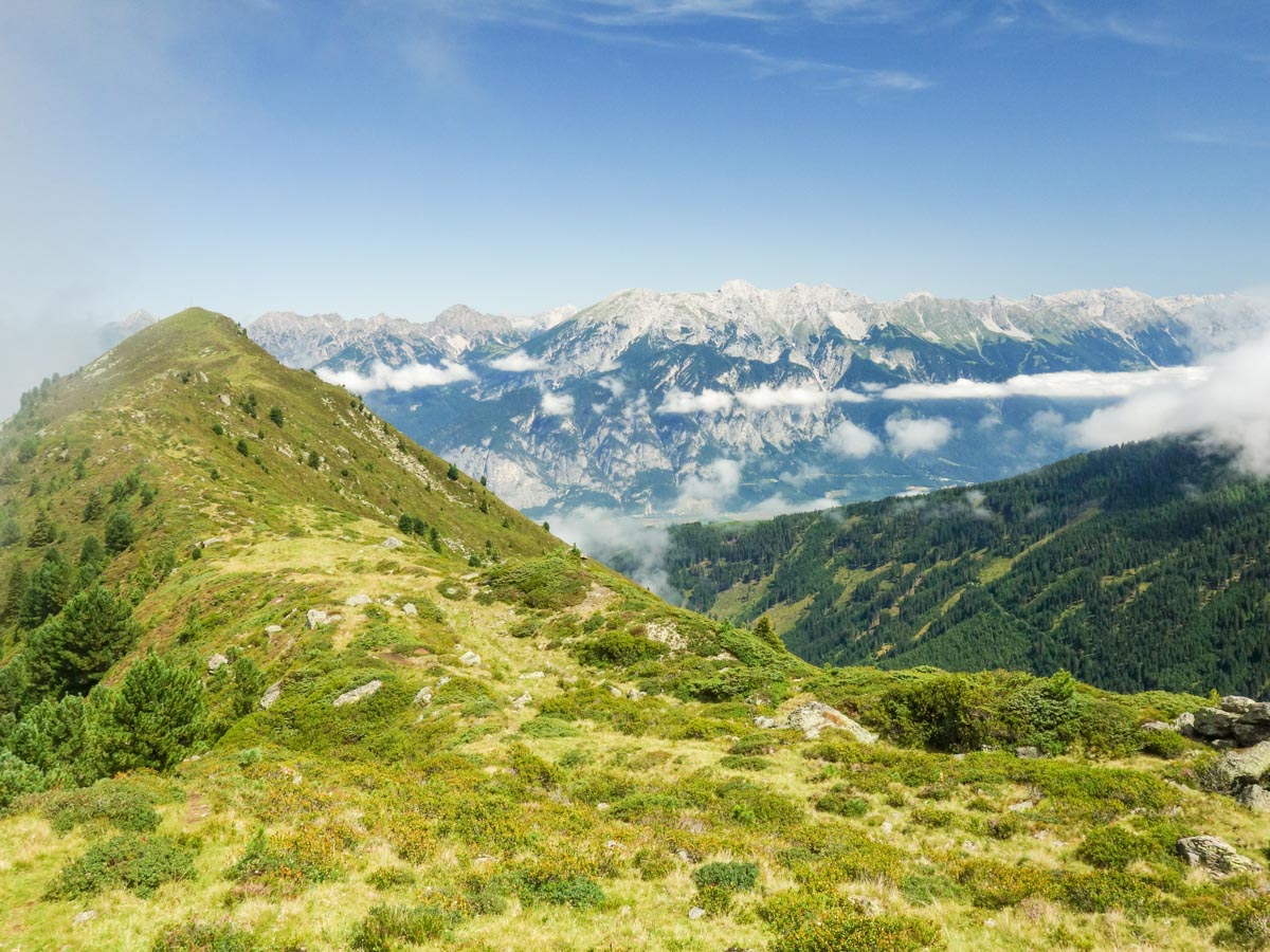 View towards Innsbruck from the Schaflegerkogel Loop Hike in Innsbruck, Austria