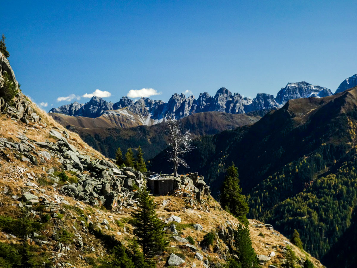 Views towards Schaflegerkogel on Sellraintaler Höhenweg Hike in Innsbruck, Austria