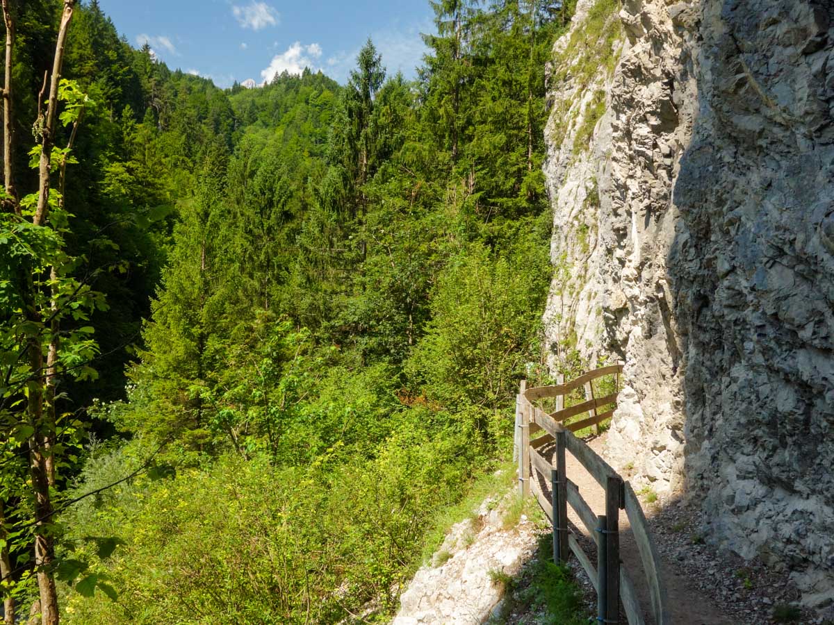 Access to the ravine on the Wolfsklamm Hike in Innsbruck, Austria