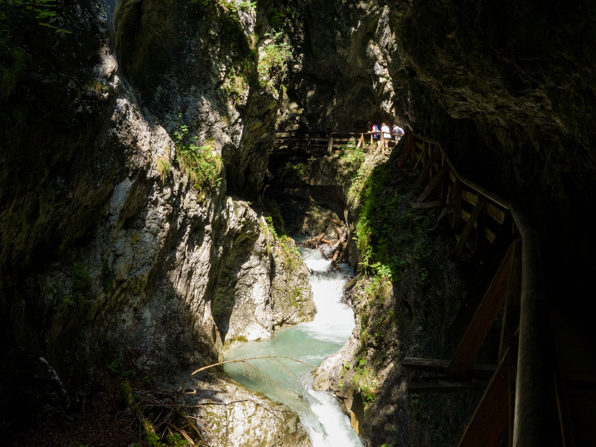 Inside the Wolfsklamm on the Wolfsklamm Hike in Innsbruck, Austria