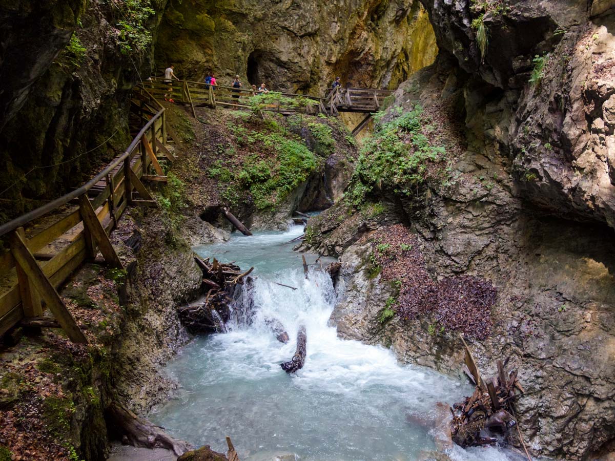 Beautiful walk on the Wolfsklamm Hike in Innsbruck, Austria