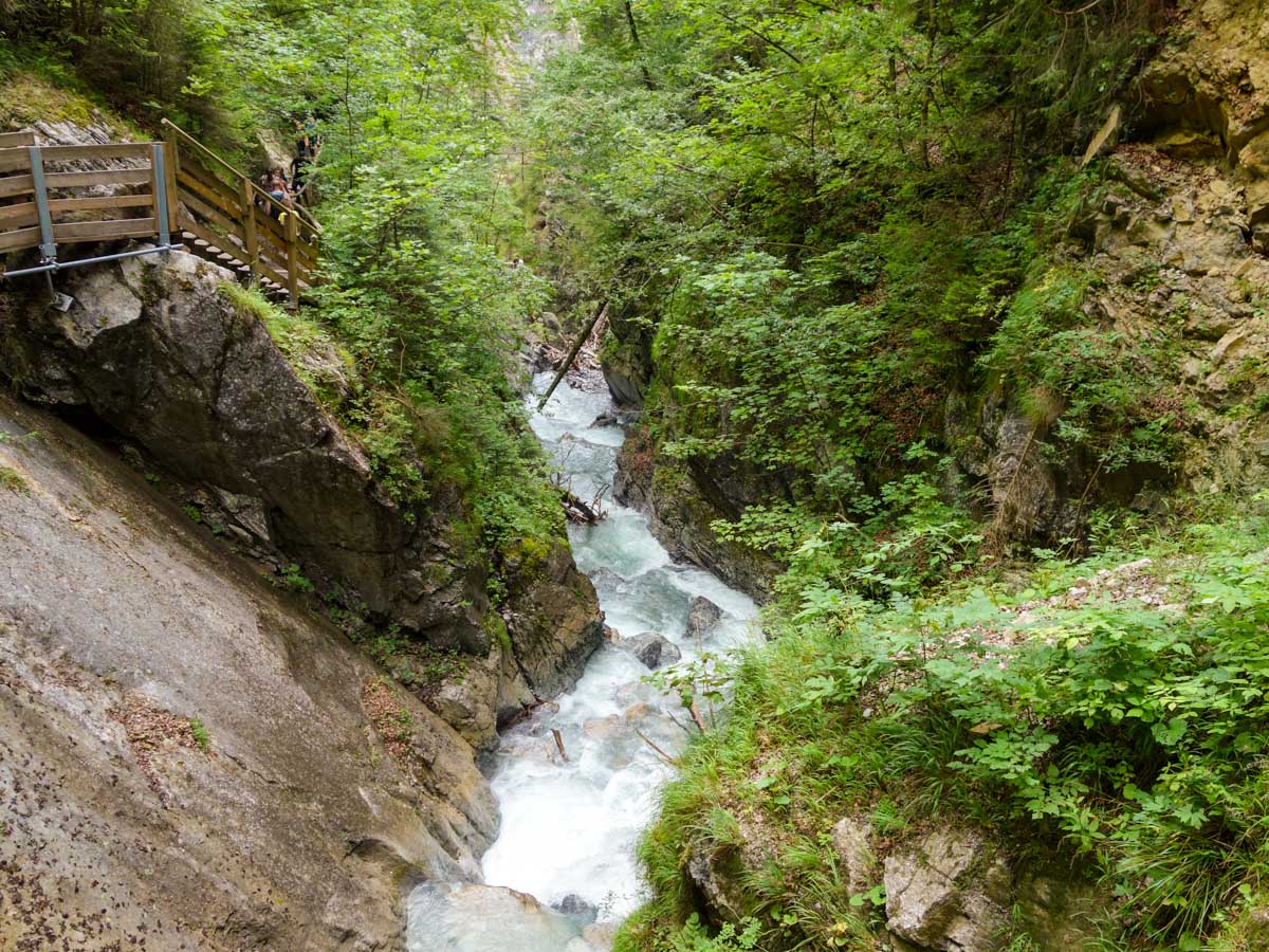 View from the top of the Wolfsklamm Hike in Innsbruck, Austria