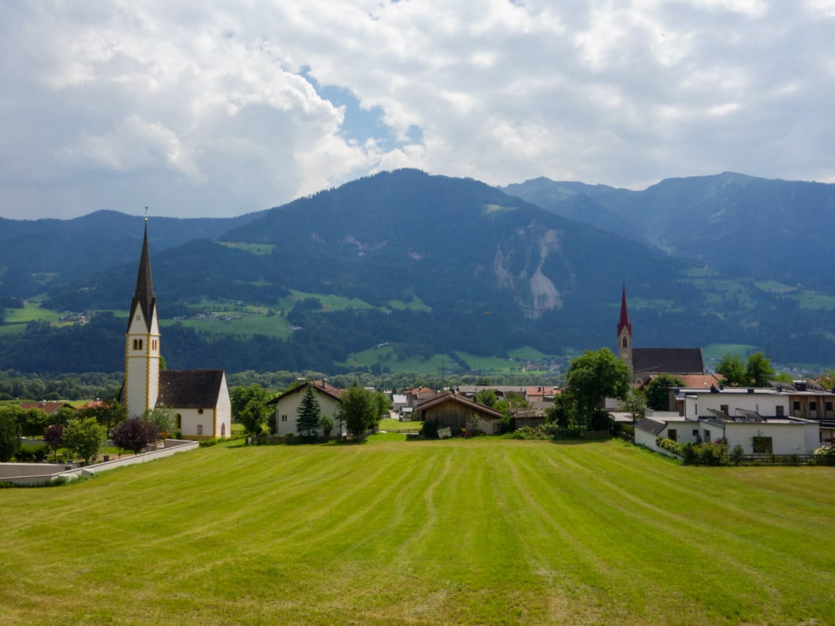 Village where the trail starts on the Wolfsklamm Hike in Innsbruck, Austria