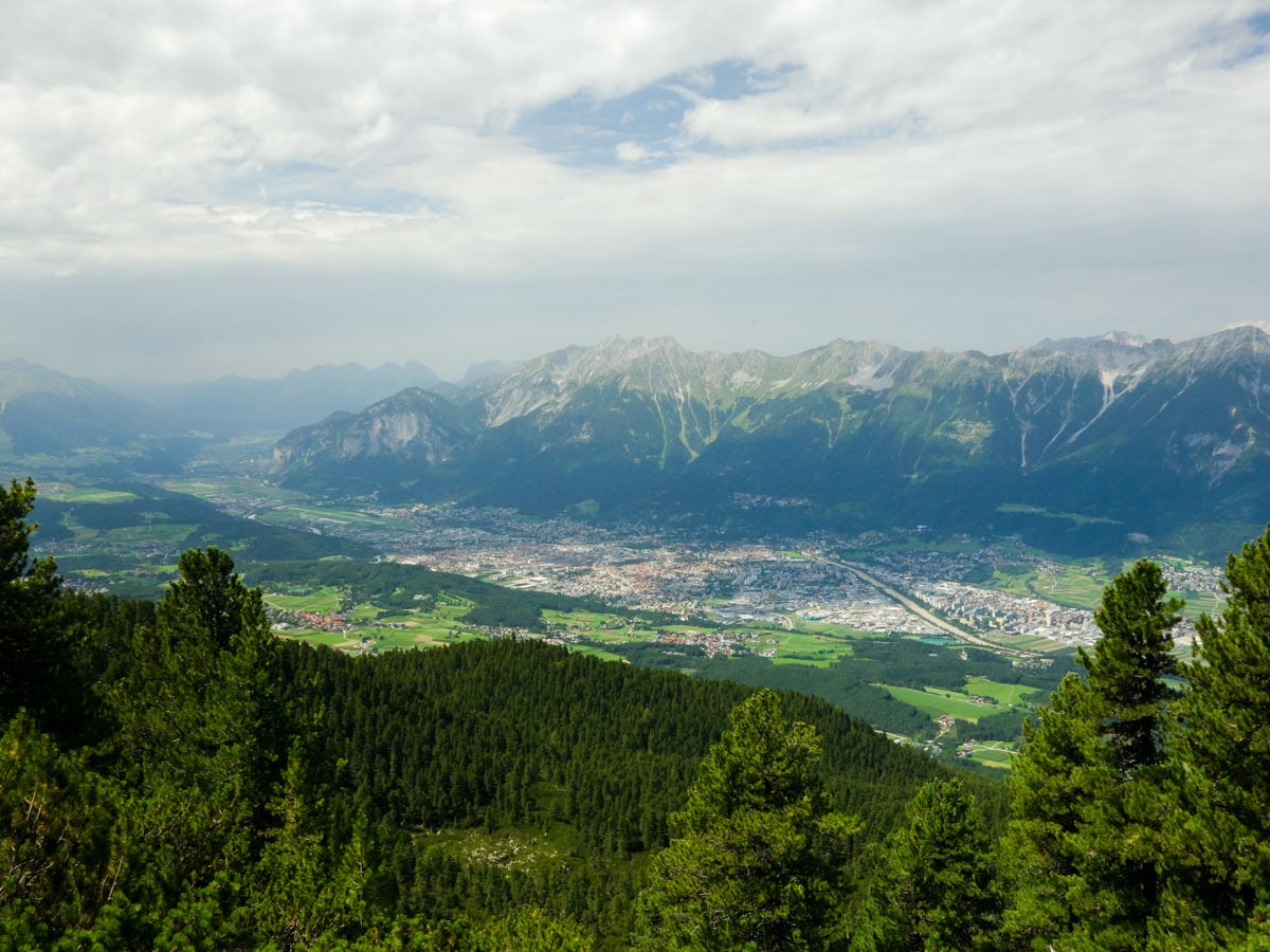 Inntal views from the Zirbenweg Hike in Innsbruck, Austria