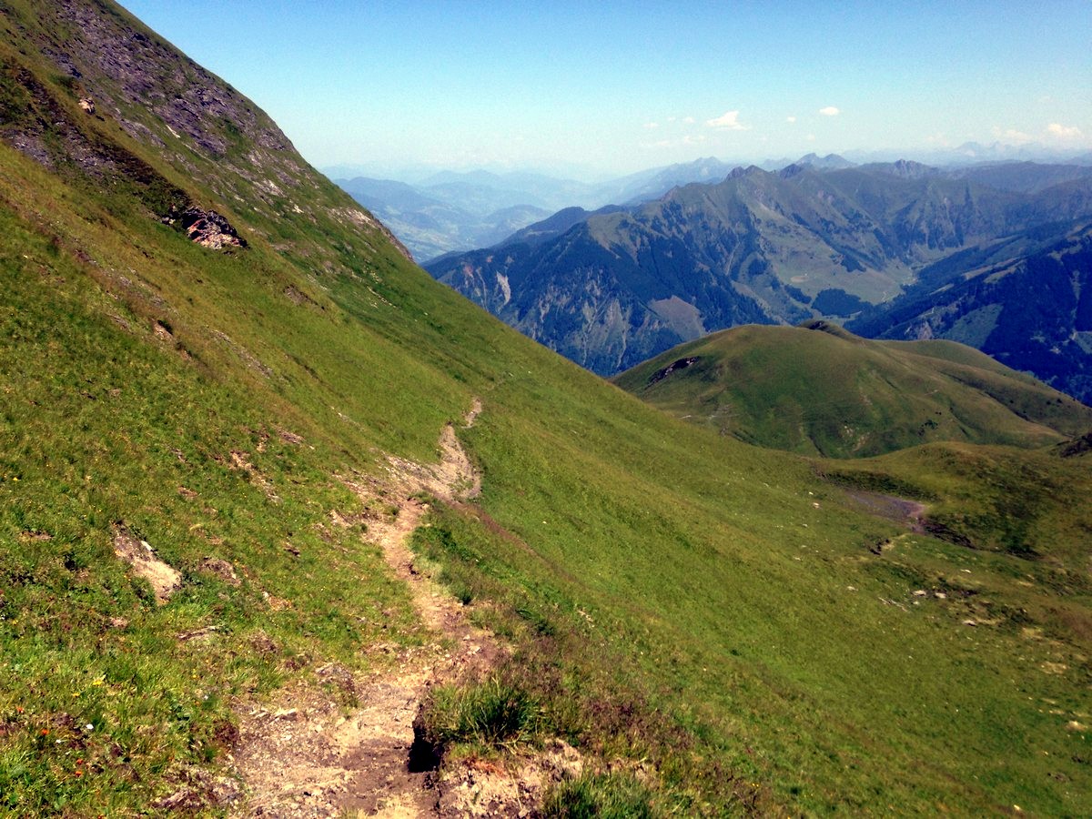 Descending on the Imbachhorn Hike in Zell am See - Kaprun, Austria