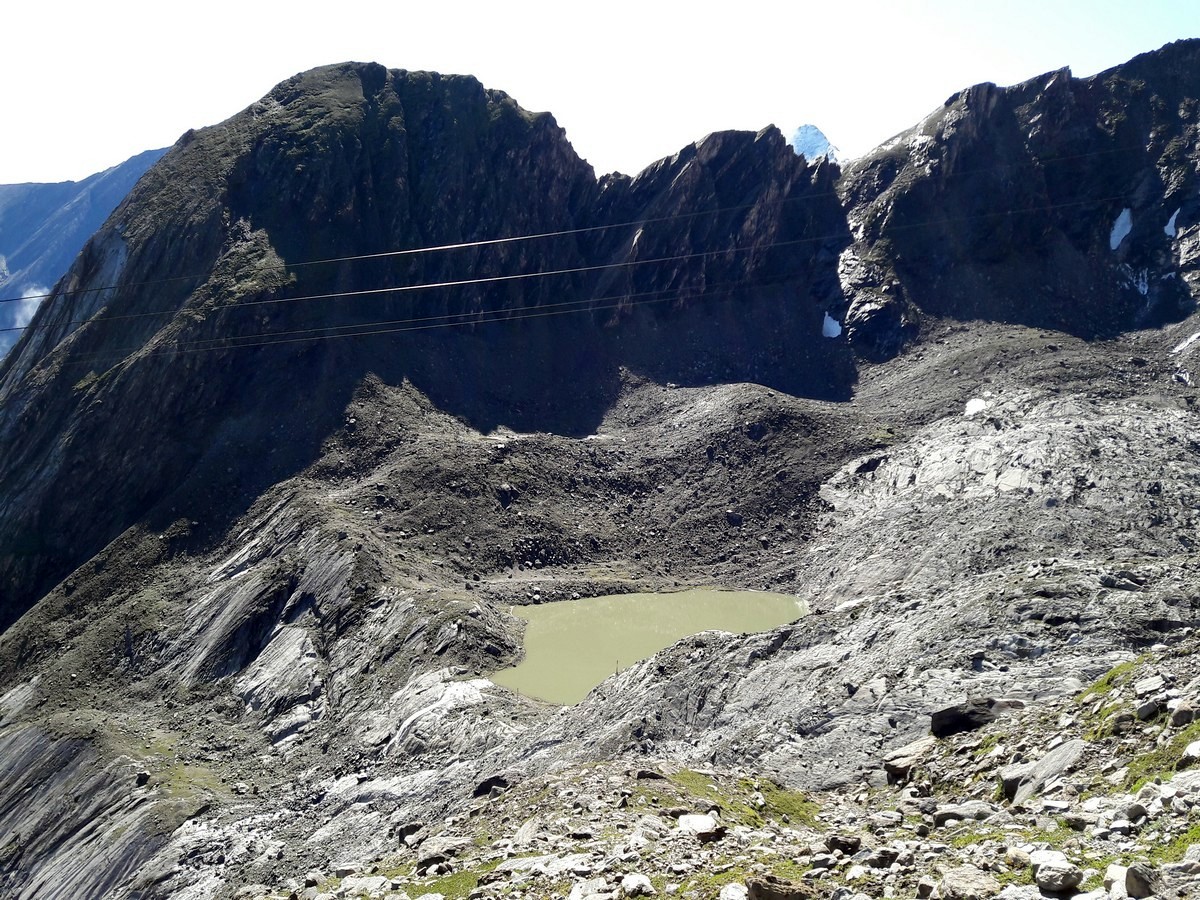 Small glacier lake on the Glacier lake & Gaisstein Hike in Zell am See - Kaprun, Austria