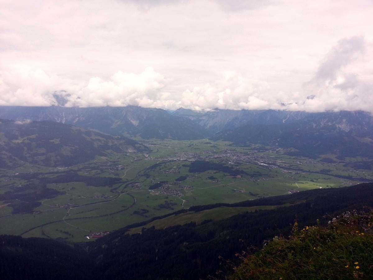 Saalfelden valley on the Schwalbenwand & Schönwieskopf Hike in Zell am See - Kaprun, Austria