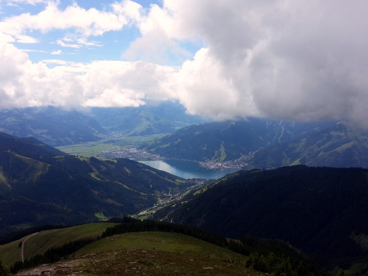 View on Zell am See from the Schwalbenwand & Schönwieskopf Hike in Zell am See - Kaprun, Austria