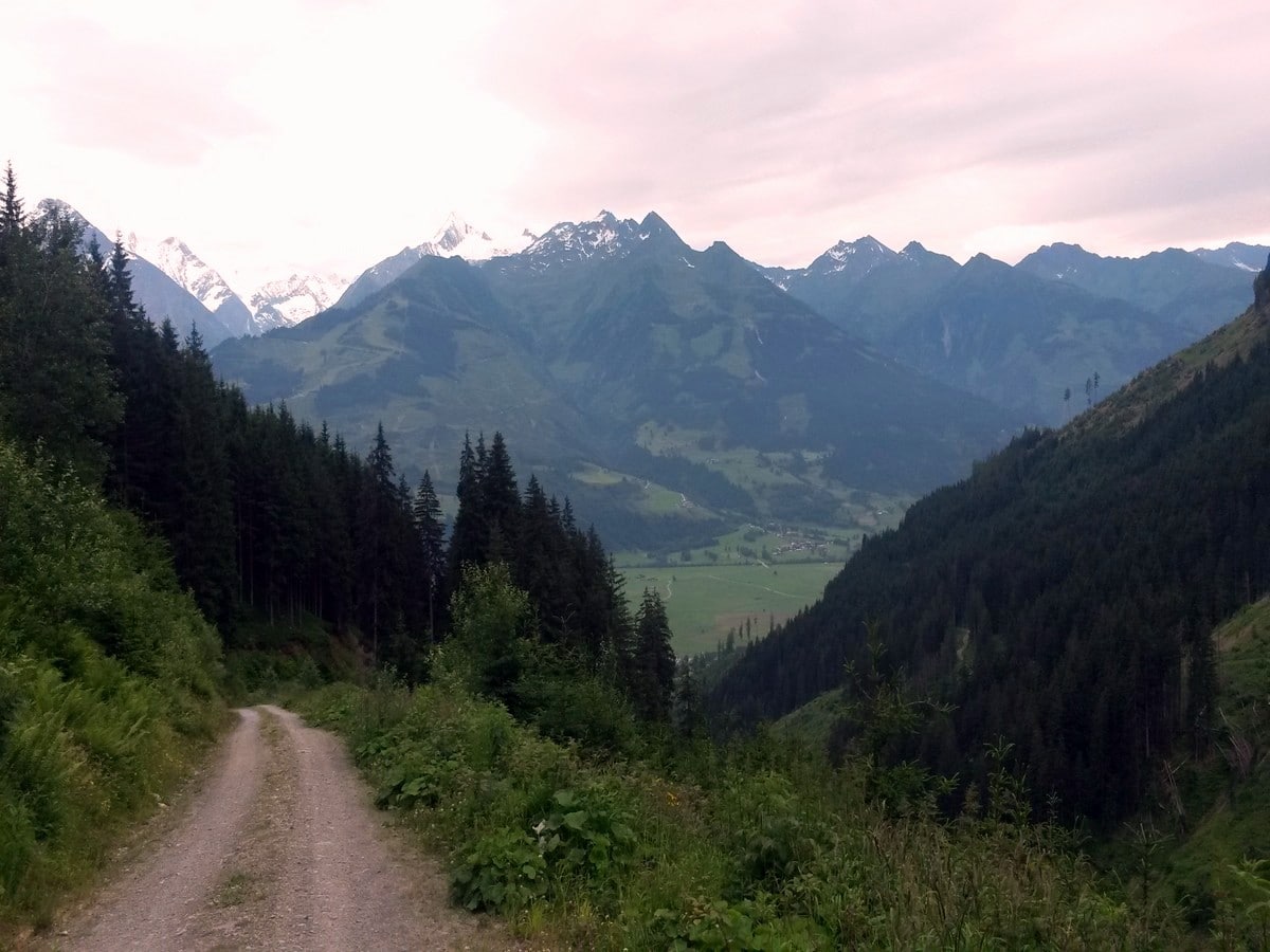 Forest road to the Kapruner valley on the Pinzgau Hut Loop Hike in Zell am See - Kaprun, Austria