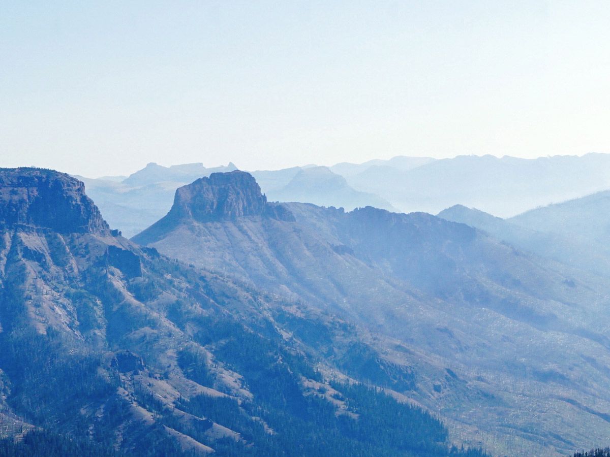 Summit of the Avalanche Peak on a hike in Yellowstone National Park