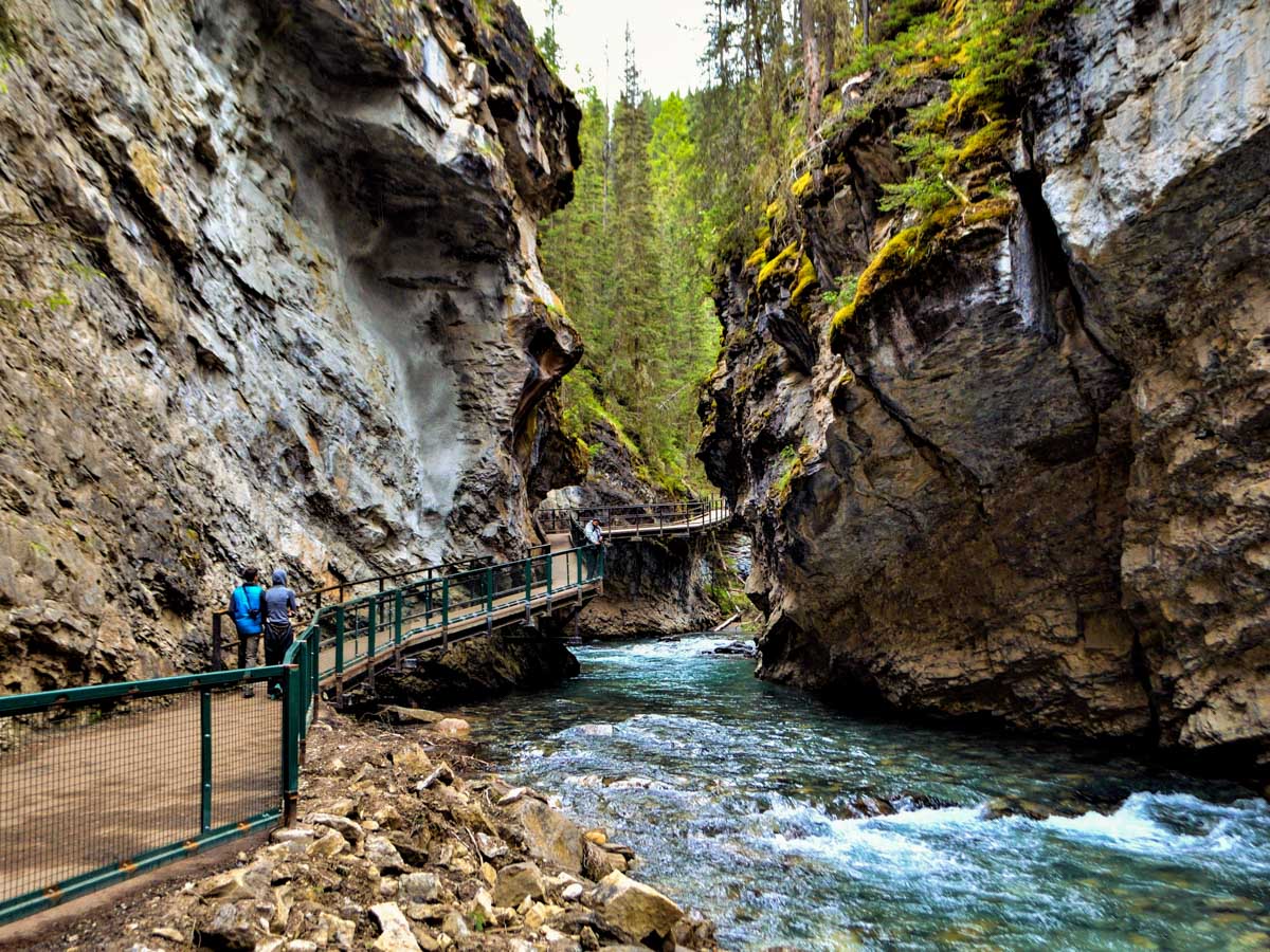 Pathways on the Johnston Canyon Hike near Banff, the Canadian Rockies