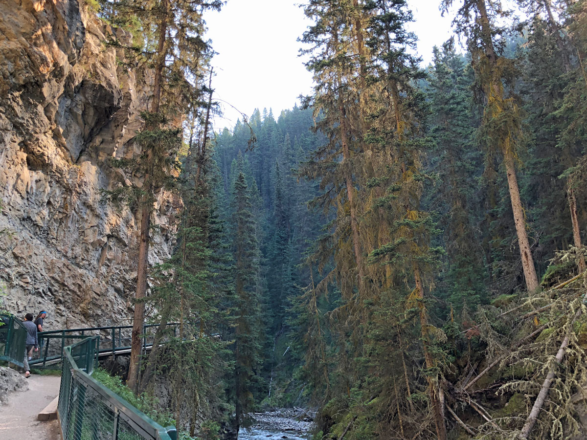 Trail up the Johnston Canyon Hike near Banff, the Canadian Rockies