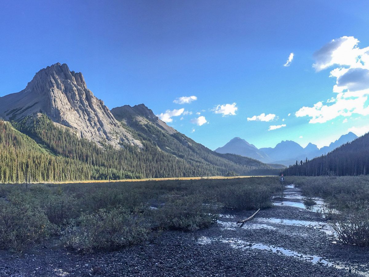 Trail of the Burstall Pass Hike on Smith-Dorrien trail in Kananaskis, near Canmore