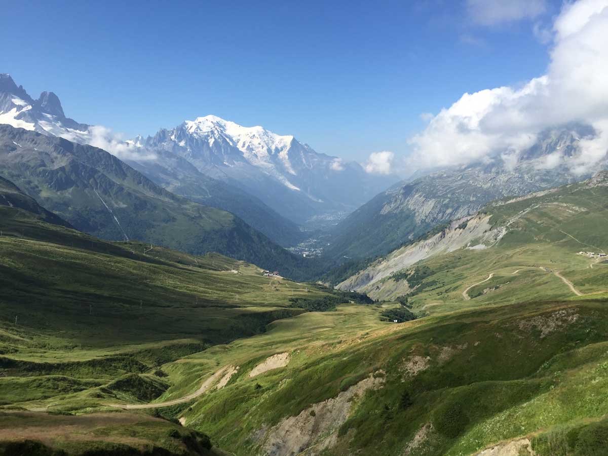 View from the Col de Balme on the Walkers Haute Route from Chamonix to Zermatt