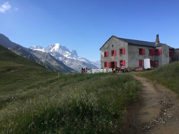 Refuge Col de Balme on the Walkers Haute Route from Chamonix to Zermatt