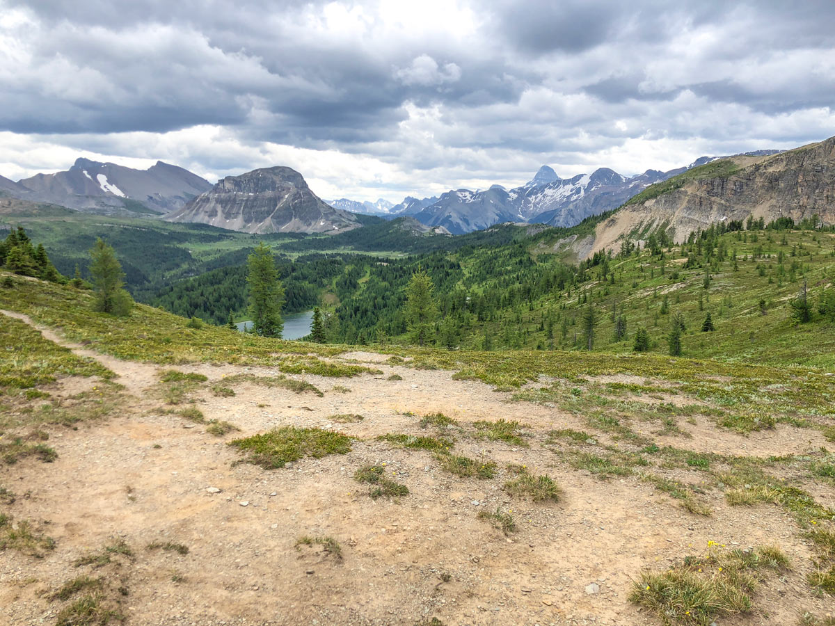 The pass above Howard Douglas Lake on the Citadel Pass Hike in Banff National Park