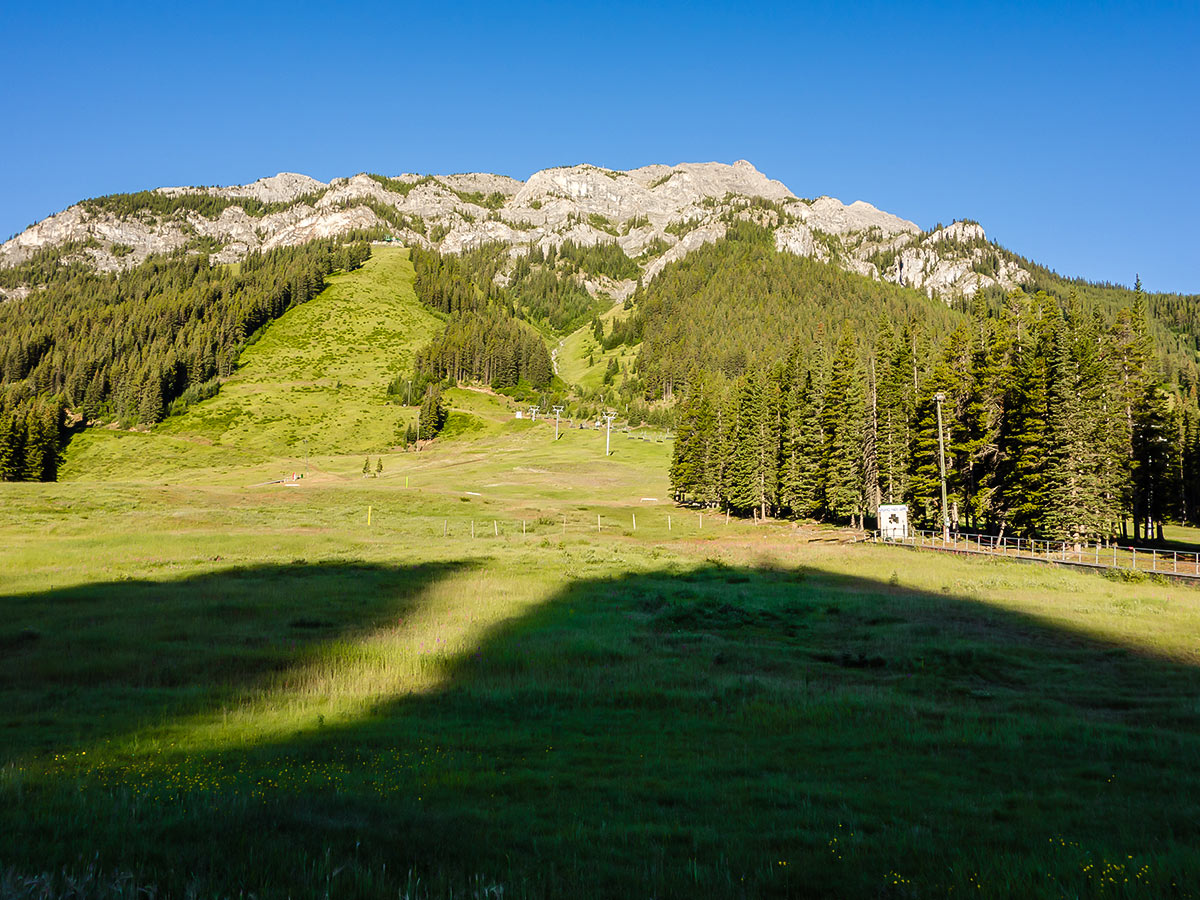 Passing Norquay Ski Hill on the Cascade Amphitheatre Hike near Banff, Alberta