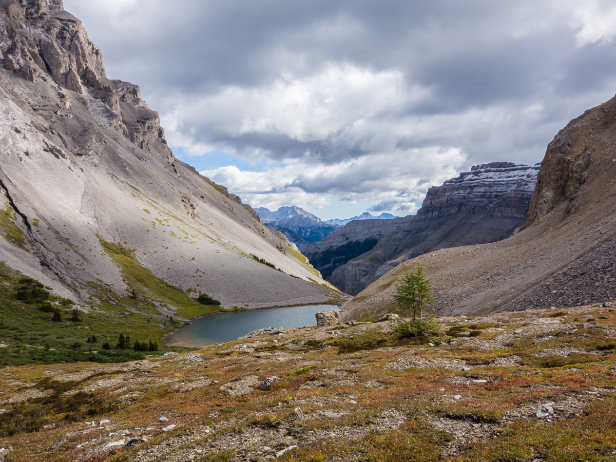 View from the top of the Bourgeau Lake / Harvey Lake / Harvey Pass Hike in Banff, Alberta