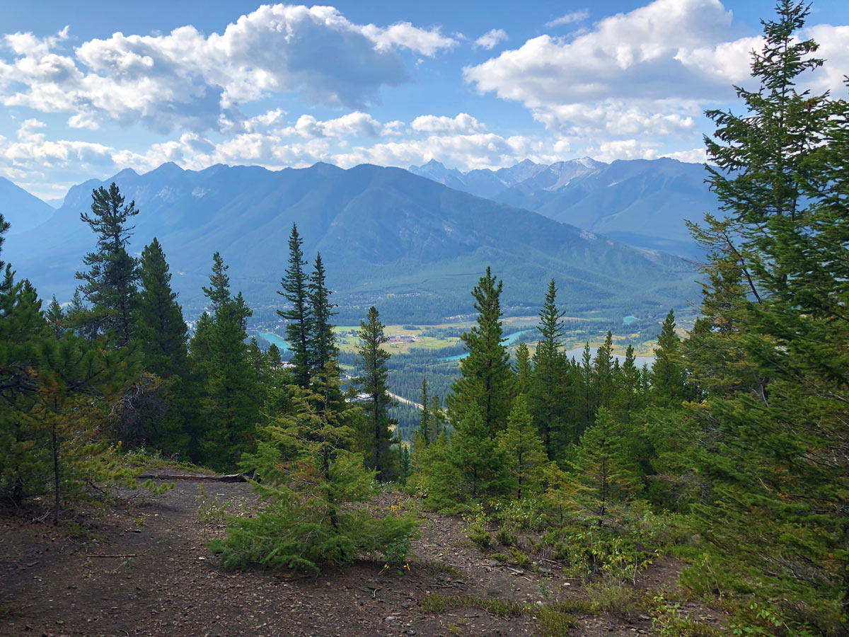 View down to Vermilion Lakes from the Stoney Squaw Hike near Banff, Alberta