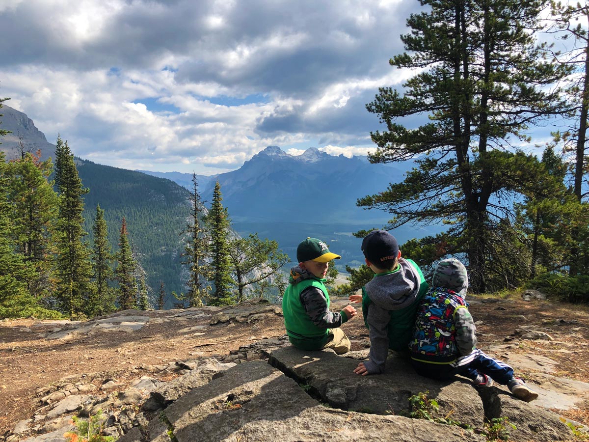 Kids-friendly trail on the Stoney Squaw Hike near Banff, Alberta