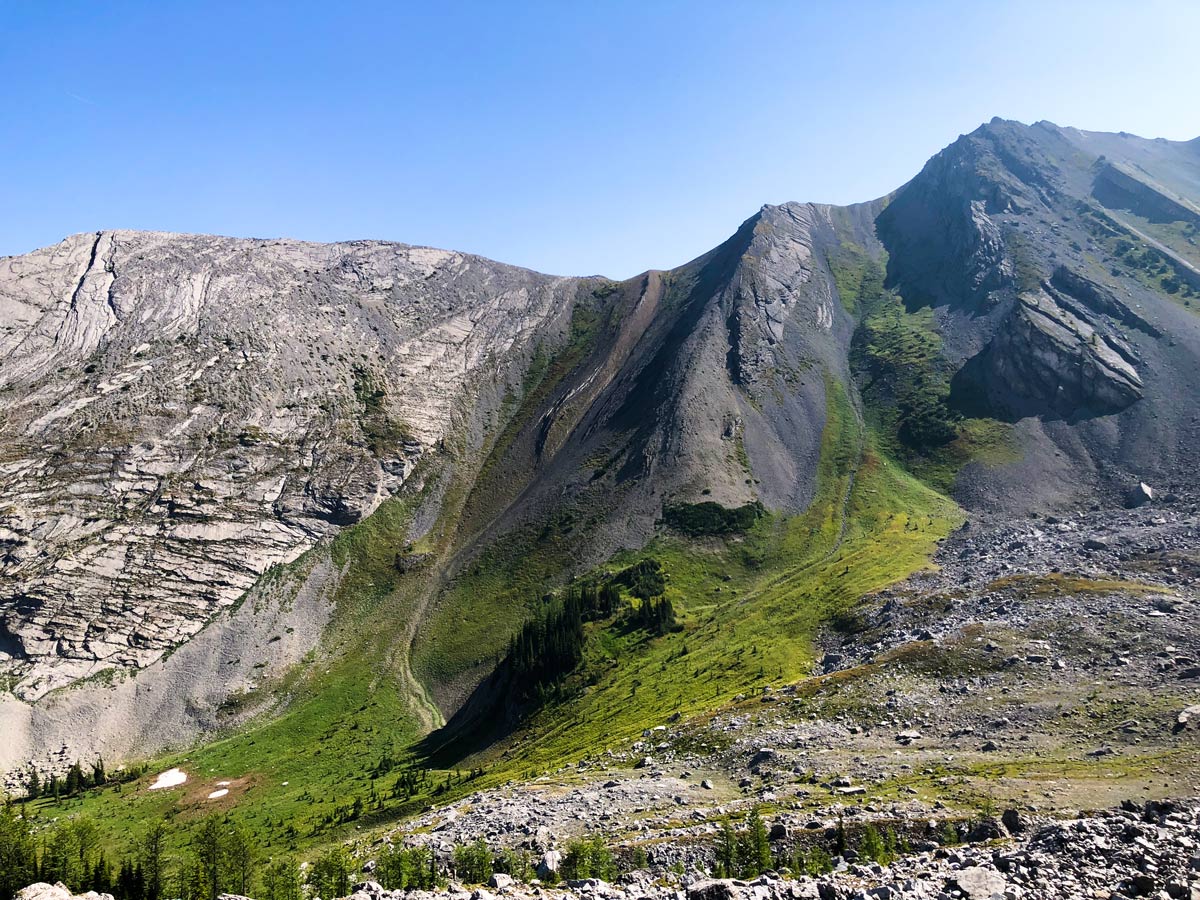 Alpine-like views on the Black Prince Lakes and Cirque Hike near Smith-Dorrien Trail in Kananaskis, near Canmore